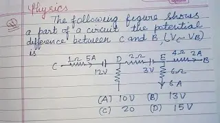 The following figure shows a part of a circuit the potential difference.. | jee main physics 