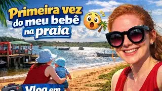 Primeira vez do meu bebê na praia 🌊🤍 | Nossa viagem em família
