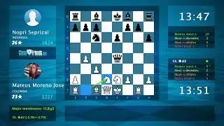 An&aacute;lisis del juego de ajedrez: Mateus Moreno Jose - Nopri Seprizal, 1-0 (por ChessFriends.com)