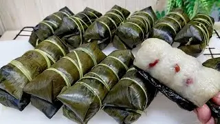 Padat pulen dibungkus daun pisang Lepet Ketan Kacang Merah
