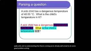 Unit 1.1.2 Parsing a simple chemistry problem