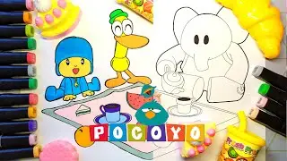 Раскраска Покойо и друзья / Coloring page Pоcoyo and friends.