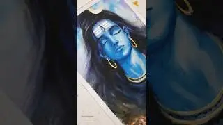 Mahadev 💙 🙏 || Watercolor Portrait #mahadev #shiva #painting #watercolorportrait