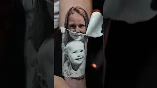 Baby & Child portrait tattoo #tattoo #familylove #family #tattooideas #lovetattoo #tattooart