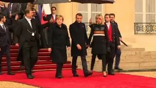 World leaders leave Elysee Palace for WW1 commemoration