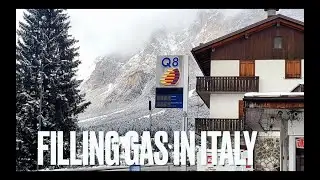 Filling Gas in Cortina d'Ampezzo, Dolomites, Northern Italy, Europe