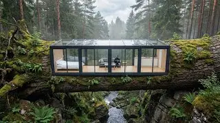 Survival Build: Lost in the Forest, I Turned a Waterfall Log Into a Treehouse