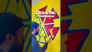 Satisfying Painting Process | Geometric Wall Design in Progress