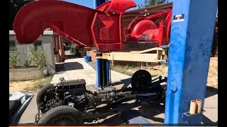 1955 Triumph TR2 Restoration.  Part 33-B  Remounting the Body Tub
