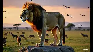 Gen 3 Alpha Turbo 2753557105, Lion in wilderness, Flux Dev A ferocious, M 5