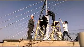 Установка мачты и антенны
