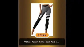 KRE Prime Women Color Block Elastic Waistband Active Leggings