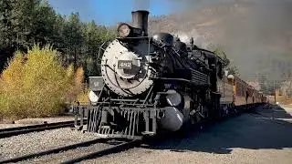 Durango & Silverton Narrow Gauge locomotive 482 arrives at Rockwood, Co.