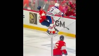 Big hit by Ryan Nugent-Hopkins on Forsling to start game 4 Oilers Panthers