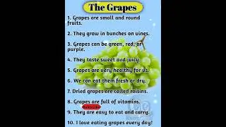10 lines Essay on The Grapes 🍇 | The Grapes 🍇 | Paragraph on The Grapes 🍇 #thegrapes @CarryOn-360