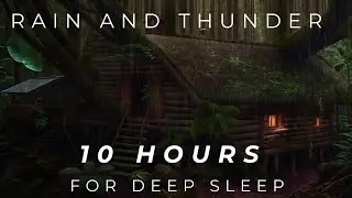 No Ads Sleep in 3 Minutes |Heavy Rain & Thunder Around a Quiet Forest Home,|Rain Sounds For Sleeping
