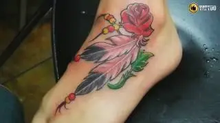 Best Colorful Feather Tattoo Design Idea