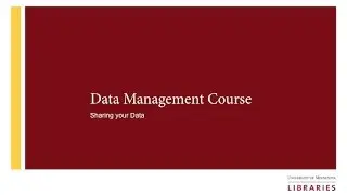 Tutorial: Data Management Course: Sharing your data