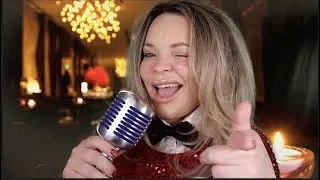 ASMR Рождественская певица в гостиничном лаунже (тихое пение для сна) ~тепло, уютно, успокаивающе~