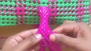 6&times;6 wire's Handle/ full tutorial/#koodai #plastic #wire #flower #pachaivannangal #handlemaking