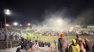 Demolition derby world record attempt! 111 MWFA street stock cars!!