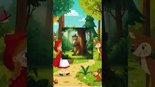 Little Red Meets the Wolf 👀 | Little Red Riding Hood - Part 1 #Shorts