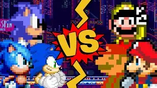 M.U.G.E.N Battles | Sonic/Sonic Mania/Master System Sonic vs Mario/Super Mario Maker/NES Mario