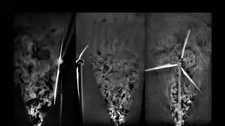 Snowflakes visualize the complex flow around a 2.5 MW wind turbine