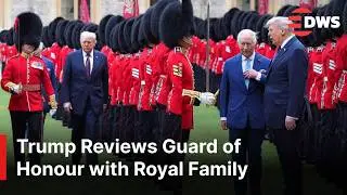 WATCH MOMENT: Trump Reviews Guard of Honour with King Charles, Queen Camilla, William & Kate | AC1E