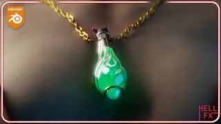 Magical Potion Bottle Necklace Timelapse | Blender