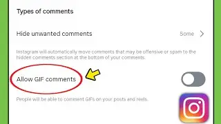 Allow GIF comments settings on instagram