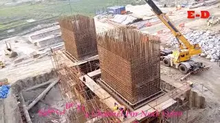 Padma Bridge Pier Column Rod Binding Shuttering Staging Work Going On Dhaka Khulna N8 6 Lane Project