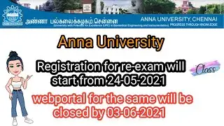 Anna University Affiliated Colleges - Re Exam Registration Start & End Date|Nov/Dec 2020| Class LIKE