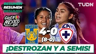 Resumen y goles | Tigres 4(8)-(0)0 Cruz Azul | Grita México BBVA Femenil AP2021 - 4tos | TUDN
