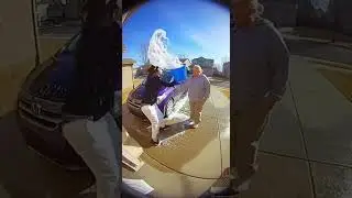 Angry H.O.A. Karen Splashed During Car Wash | Doorbell Cam #Shorts
