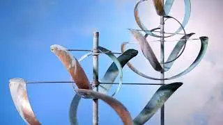 Whitaker Wind Sculpture Wind Flower in Copper and Stainless Steel HiRes