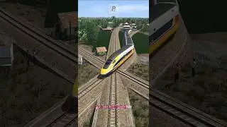 Kereta Api Cepat ICE 3 Tabrak Antrian Persilangan 3 Kereta #train #railtrack #railroad #funny