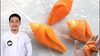 Snail Shell Carrot Carving || Ukiran Cangkang Siput dari Wortel by Chef Tirta
