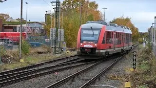 🚆 Triebwagen Lint NBE 648 842-2 'M&uuml;ssen' f&auml;hrt ein als RB 73 in Bhf Citti-Park in Ri Kiel-Hbf / 4K