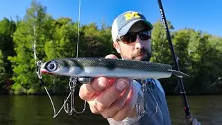 GIANT MUSKY ON A JERKBAIT!! -  Musky Fishing Northern Wisconsin, New Personal Best!