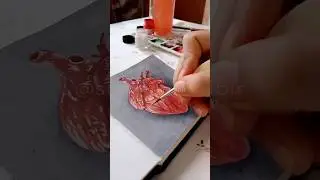 Realistic Human Heart Painting||Watercolour painting #shorts #humanheart #realisticart
