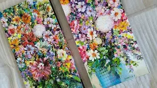 Intuitive Acrylic painting - Flowers - advanced level tutorial #satisfying #flowers