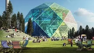 bjarke ingels group proposes to top uppsala power plant with a geodesic dome