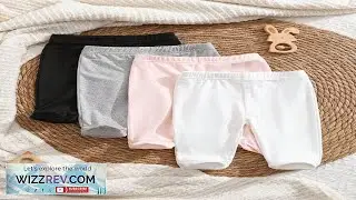 SHEIN 4pcs Pack Newborn Baby Girls Solid Color White Pink Black Gray Footie