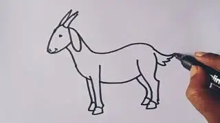 Goat drawing 🐐 / Goat drawing easy step by step / Animal drawing