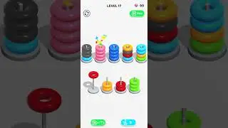 Color Hoop Stack Level 17 Solution 🏆 #shorts