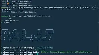 Install Pal.js and start full-stack project Prisma and Next.js