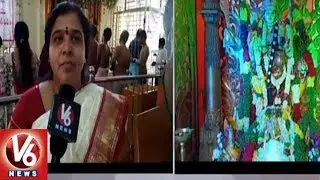 Devi Navaratri Utsavalu In Basara | Lord Durga Appears In Kushmanda Devi Avatar | V6 News