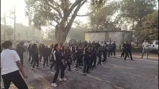 Aerobic dance with police, KGBV Bemetara #