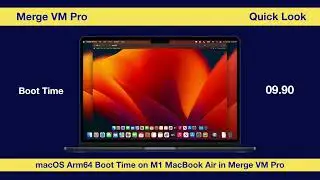 macOS Arm64 Boot Time on M1 MacBook Air in Merge VM Pro
